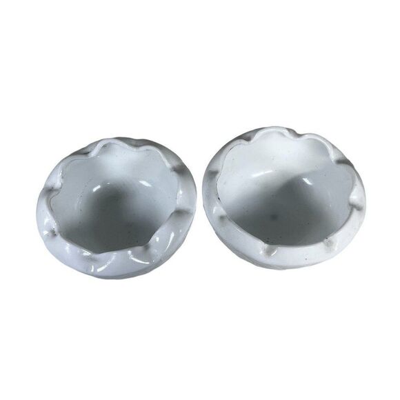 Vtg Lot 2 Indiana Glass Milk Glass Rose Trinket Bowl Quilted Diamond Ashtray - Picture 2 of 4